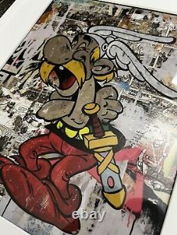 Limited Edition CRISP Asterix Signed And Stamped banksy kaws Graffiti Print