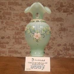 Limited Edition Fenton (h/p) Signed Willow Green Wave Crest Vase