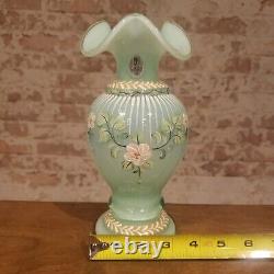 Limited Edition Fenton (h/p) Signed Willow Green Wave Crest Vase