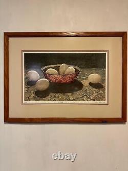 Limited Edition Lithograph Six Eggs by Penny Feder Framed Signed