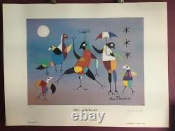 Limited Edition Lithograph Umbrella Dancers 1970 Jonathan Winters Signed
