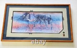 Limited Edition Native American & Wolf 95/250 Kathleen M Morrow Signed Litho