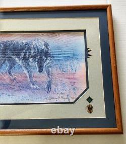 Limited Edition Native American & Wolf 95/250 Kathleen M Morrow Signed Litho