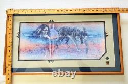 Limited Edition Native American & Wolf 95/250 Kathleen M Morrow Signed Litho