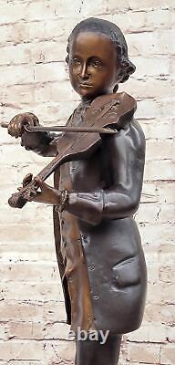 Limited Edition Signed & Numbered by Collett Mozart with Violin Bronze Sculpture