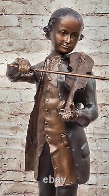 Limited Edition Signed & Numbered by Collett Mozart with Violin Bronze Sculpture