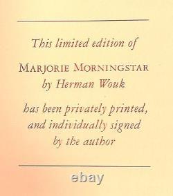Limited SIGNED First Edition MARJORIE MORNINGSTAR Leather Binding HERMAN WOUK