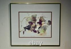 Limited edition print Wild Grape signed Lyn Snow matted and framed