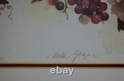 Limited edition print Wild Grape signed Lyn Snow matted and framed