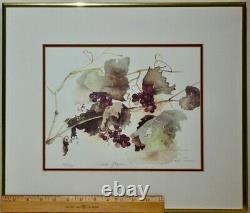 Limited edition print Wild Grape signed Lyn Snow matted and framed
