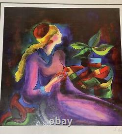 Linda Le Kinff Passing Time With Max Serigraph Framed Signed