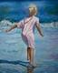 Lindsay Dawson BEACH GIRL Hand Signed Limited Edition Canvas Serigraph 30 x 24