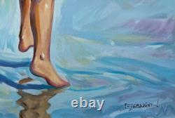 Lindsay Dawson BEACH GIRL Hand Signed Limited Edition Canvas Serigraph 30 x 24