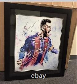 Lionel Messi Limited Edition Signed Poster Framed 32x28 By Armori Steele 10/10