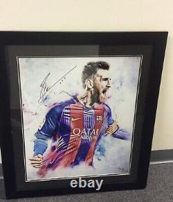 Lionel Messi Limited Edition Signed Poster Framed 32x28 By Armori Steele 10/10