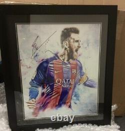 Lionel Messi Limited Edition Signed Poster Framed 32x28 By Armori Steele 10/10