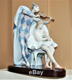 Lladro #5932. Jester Serenade. Signed Limited Edition WithBase. Large 14.5H. 1989