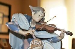 Lladro #5932. Jester Serenade. Signed Limited Edition WithBase. Large 14.5H. 1989