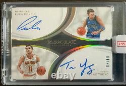 Luka Doncic Trae Young Panini Immaculate Dual Rookie Auto /49 RC SEALED 1/1 EBAY