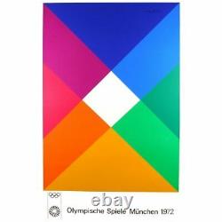 MAX BILL ORIGINAL Vintage 1972 Munich Olympic Art Poster 25 x 40 (Edition 2)