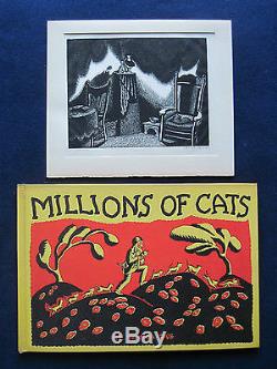 MILLIONS OF CATS wi ORIGINAL ENGRAVING BOTH SIGNED by WANDA GAG 1st Ltd Ed