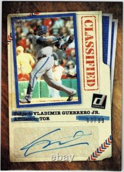 MLB Vladimir Guerrero Jr. 20 Panini Donruss Limited Edition Autographed Card 99