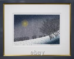 Makino Munenori Yukitsukiyo Woodcut Limited Edition Autographed By Japan'S Leadi