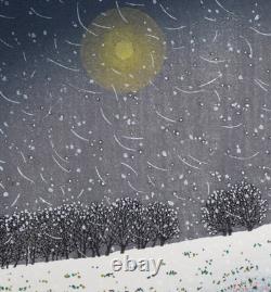 Makino Munenori Yukitsukiyo Woodcut Limited Edition Autographed By Japan'S Leadi