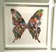 Martin Whatson Butterfly Cutout Hand Painted Signed Original Art Piece Framed
