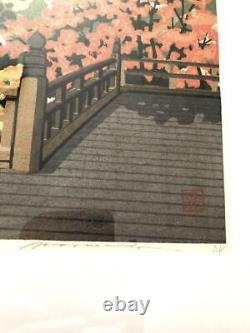 Masao Ido Limited edition hand woodblock print Hasedera Temple Signed