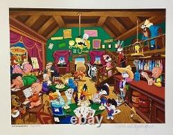 Melanie Taylor Kent Tune Saloon Hand Signed Serigraph Looney Tunes Poker Western