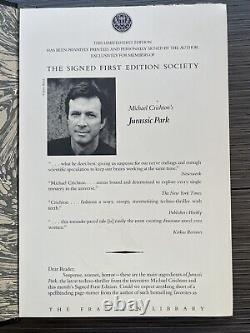 Michael Crichton Signed Limited Edition Jurassic Park (Franklin Library)
