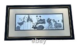 Mimi Whitcomb Signed Limited Edition Matted & Framed Panda Bears