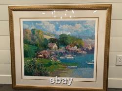 Ming Feng Signed Serigraph Lake Shore Limited Edition 134/350 Framed 42x 36