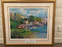Ming Feng Signed Serigraph Lake Shore Limited Edition 134/350 Framed 42x 36