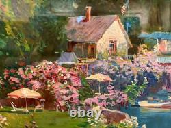 Ming Feng Signed Serigraph Lake Shore Limited Edition 134/350 Framed 42x 36