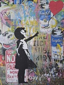 Mr. Brainwash Signed Girl with a Red Heart Balloon Collectable Lithograph