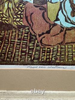 Mujer con Alcatraces Signed Limited Edition 20/20 Linocut (Lavandeira). (C75)