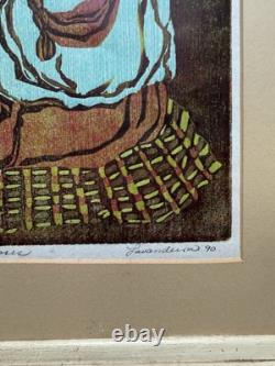 Mujer con Alcatraces Signed Limited Edition 20/20 Linocut (Lavandeira). (C75)