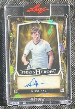 NICO PAZ 2025 Leaf Sports Heroes Gold Lava Auto #1/1 Argentina Como Real Madrid
