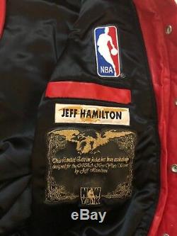 NWT JEFF HAMILTON Limited Edition PHILADELPHIA 76ERS Leather Jacket Signed 2XL