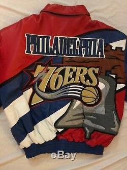 NWT JEFF HAMILTON Limited Edition PHILADELPHIA 76ERS Leather Jacket Signed 2XL