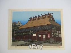 Nishijima Pencil Signed Woodblock Print Limited Edition Temple Landscape Vintage