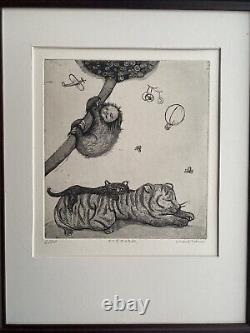 Original Etching Limited Edition. Titled 6/30. Pencil Signed By Mirka Mora