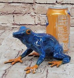 Original Marius Bronze Sculpture Limited Edition Signed Blue Frog Figurine Decor