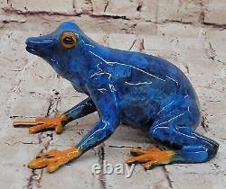 Original Marius Bronze Sculpture Limited Edition Signed Blue Frog Figurine Decor
