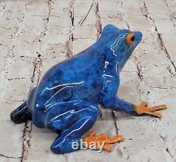 Original Marius Bronze Sculpture Limited Edition Signed Blue Frog Figurine Decor