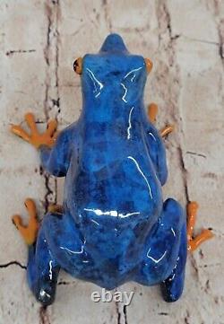 Original Marius Bronze Sculpture Limited Edition Signed Blue Frog Figurine Decor