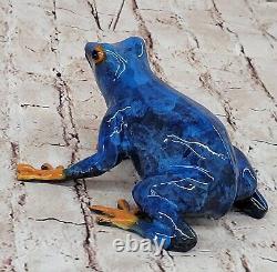 Original Marius Bronze Sculpture Limited Edition Signed Blue Frog Figurine Decor