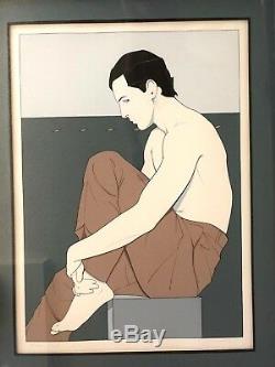 Patrick Nagel Seated Man 1/10 A/P's Signed Artist Proof limited edition Rare